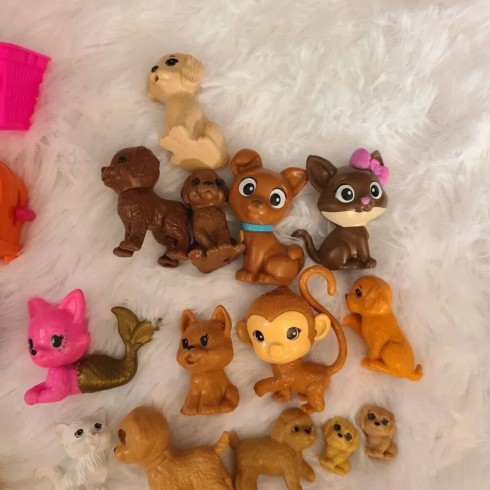 Barbie Doll Pet And Accessories Lot Pet Carrier Puppy Bed + More Dog Cat Monkey